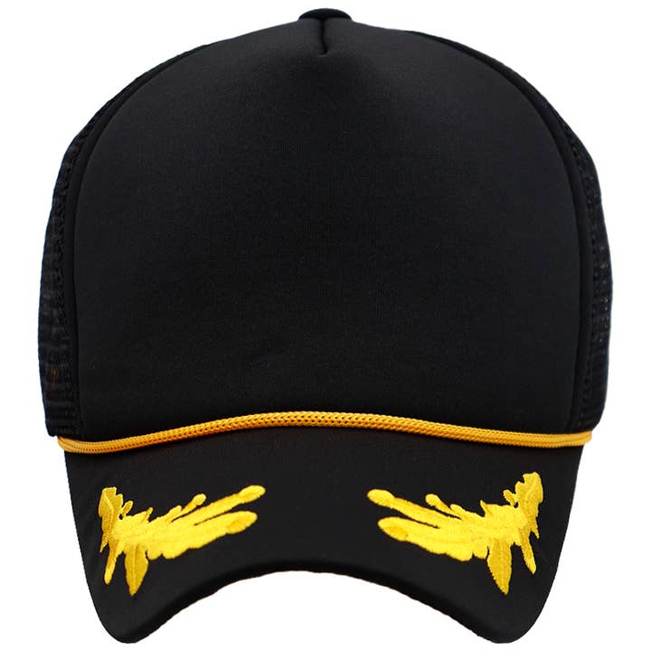 Cap Zone - Wholesale Trucker Hat - Unisex - Captain Oak Leaf Five Panel Foam Trucker Hat
