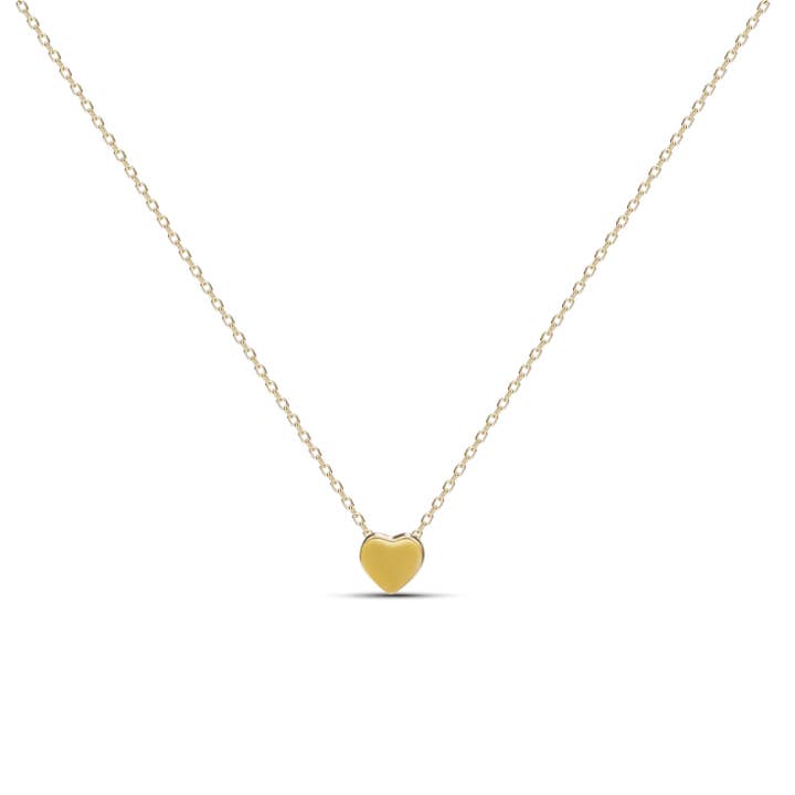 Heart Gold Necklace - 18 karat gold vermeil on sterling silver for wholesale by MOSUO Jewellery