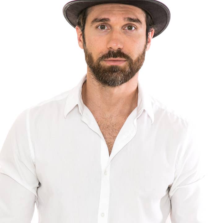 Leather fedora hat HT129 for wholesale by Leather Impressions Inc