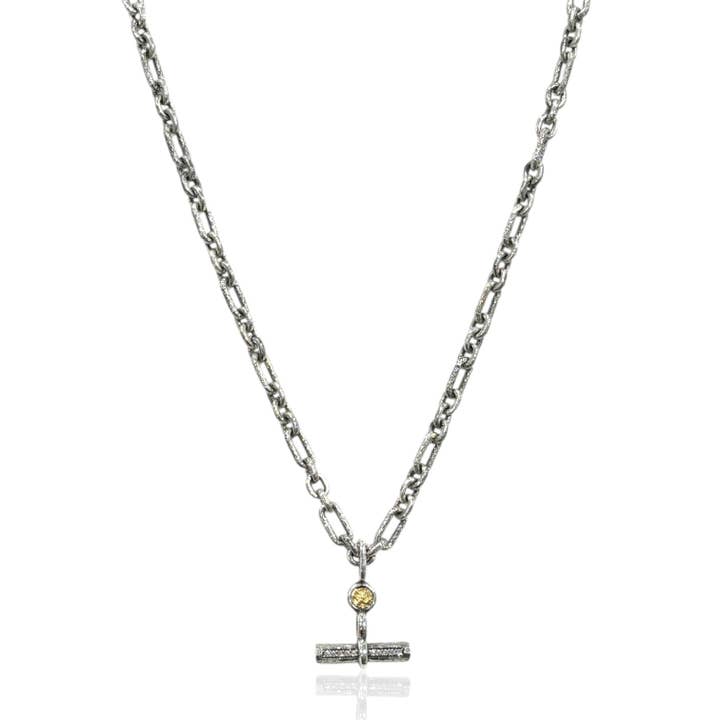 Vintage Silver Arc Byron Toggle Necklace for wholesale by TAT2 DESIGNS