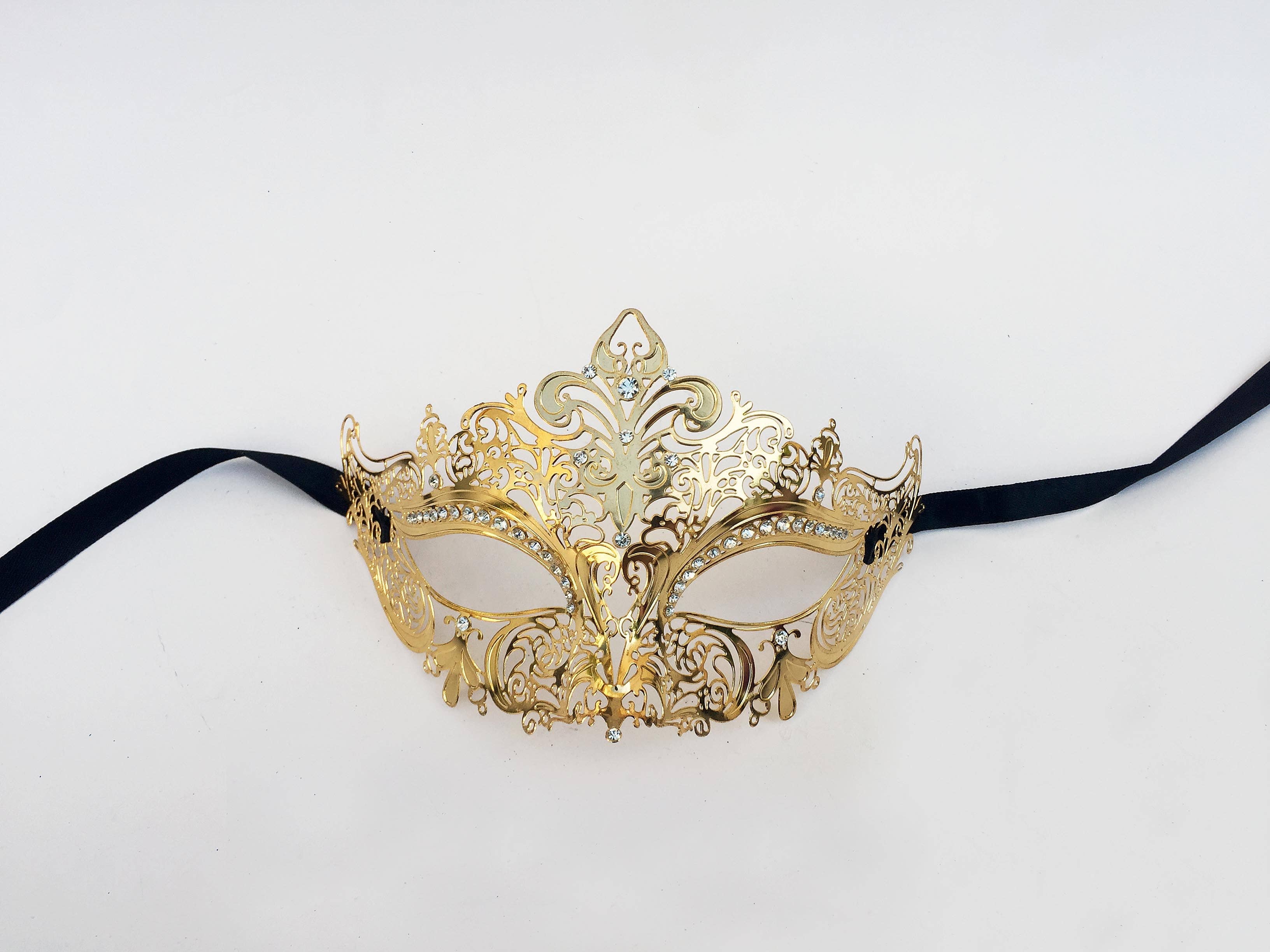 Mardi Gras Creations - Wholesale Costume - Unisex - Whimsical Metal Laser Cut Mask With Fleur De Lis1