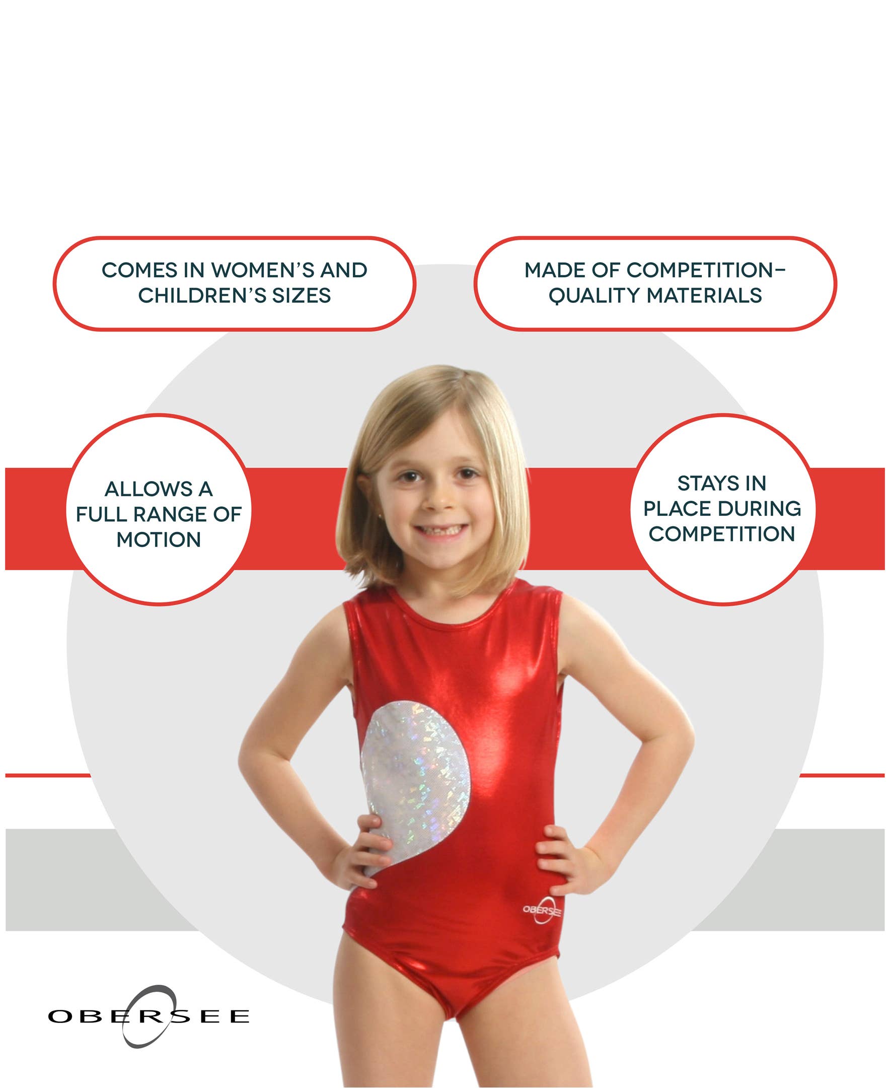 Obersee - Wholesale Clutch Bag - Women's - Girl's Gymnastics Leotard - Red Heart3