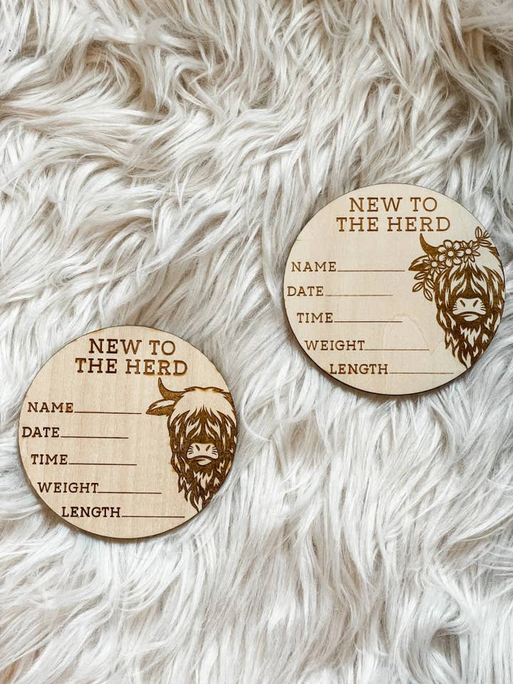 New to the Herd Birth Announcement for wholesale by Hazel + Bloom Co