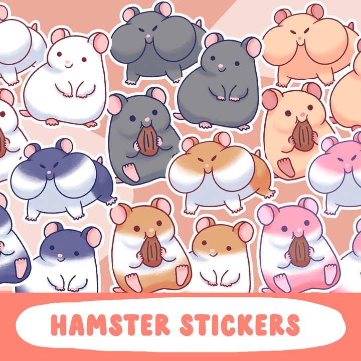 Hamster Sticker Set (Vælg Farver) for engroshandel hos LompyArt