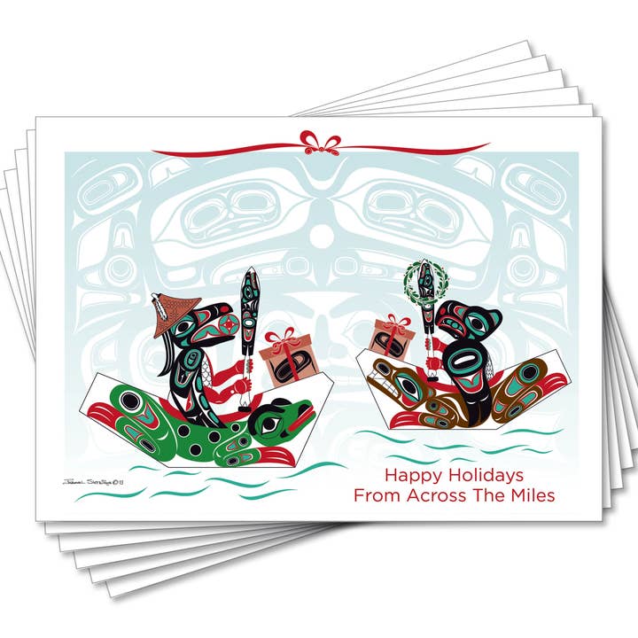 From Across The Miles - Holiday Art Card Set for wholesale by The Shotridge Collection