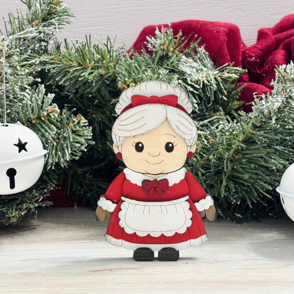 Reclaimed Woodworks Home Decor - Wholesale DIY Craft Kit - Build a Mrs. Claus Magnet CHRISTMAS CRAFT KIT 3