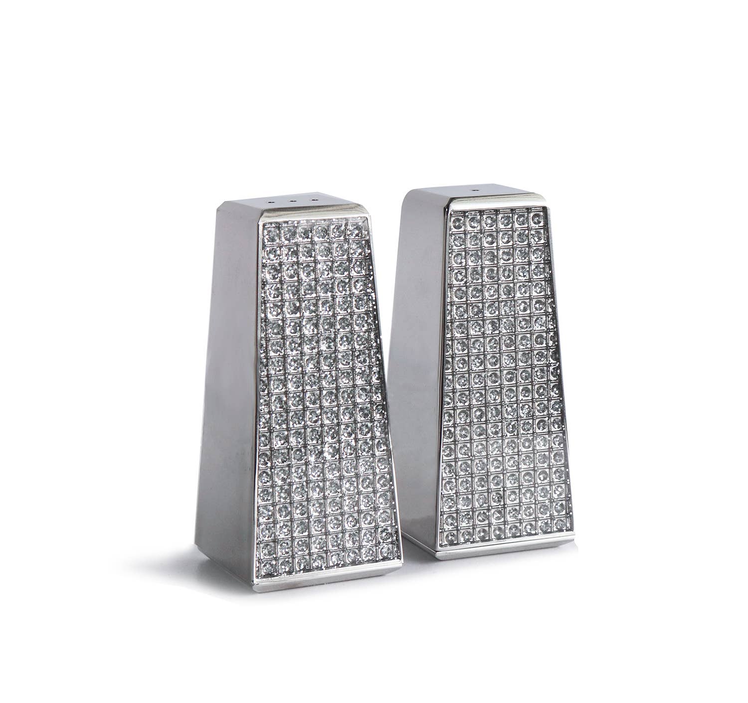 Collection by Nouvelle – Engroshandel Salt- og peberbøssesæt – Rustfrit stål sølv glitter massevis design salt og peber1