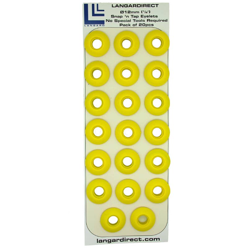 Langard - Venta al por mayor  - 20 ojales Snap n Tap amarillo de 12 mm sellados1