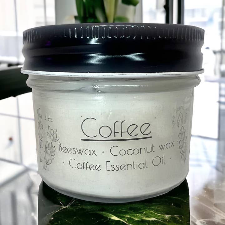 Coffee 4 oz. Essential Oil Wooden Wick Candle for wholesale by Safe Scents Shop
