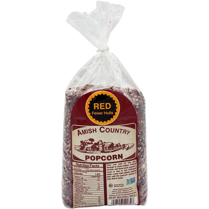 Amish Country Popcorn - Wholesale Popcorn - 2lb Bag of Red Popcorn