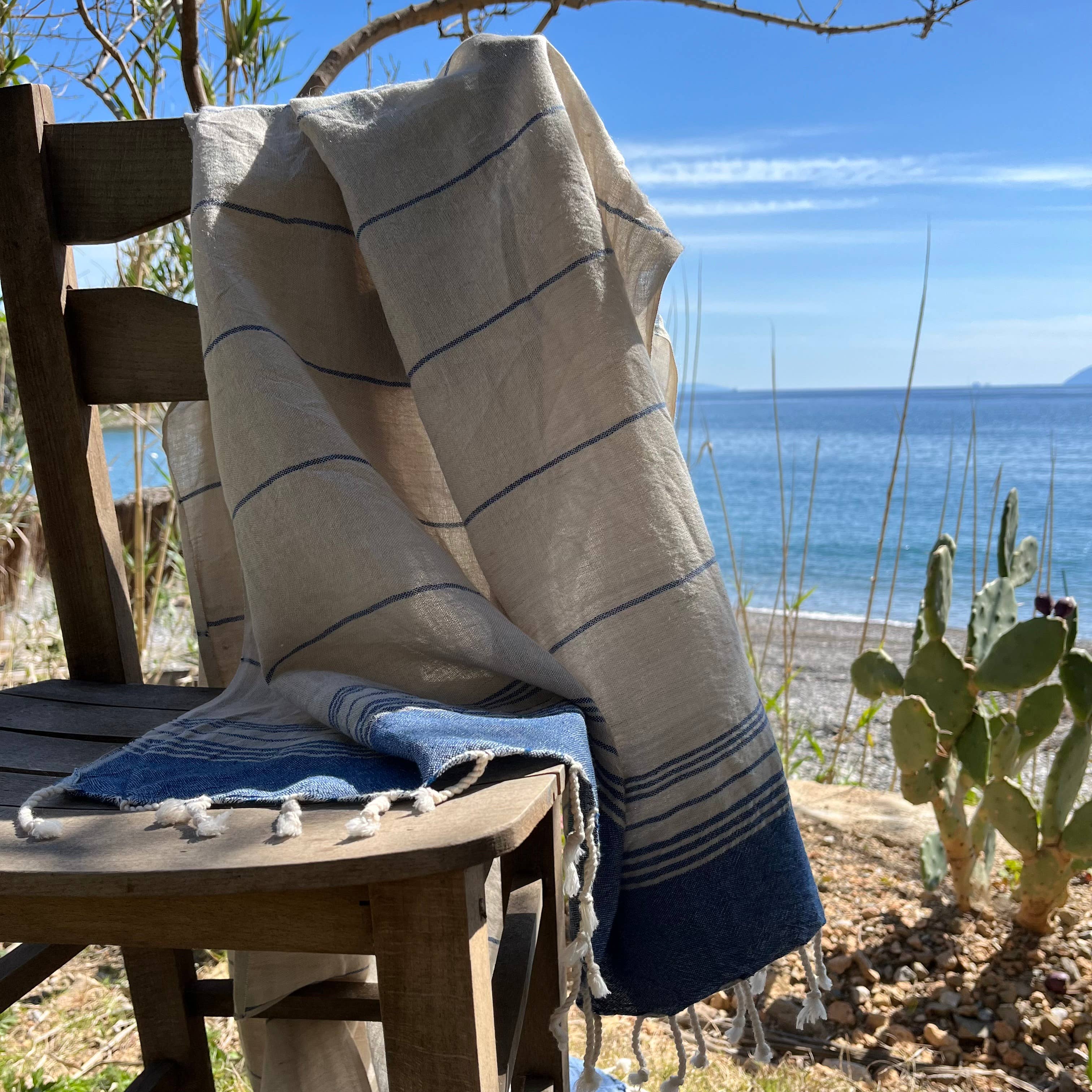 loom.ist – Großhandel Badetuch – Karya Leinen Strandtuch / Türkisches Handtuch2