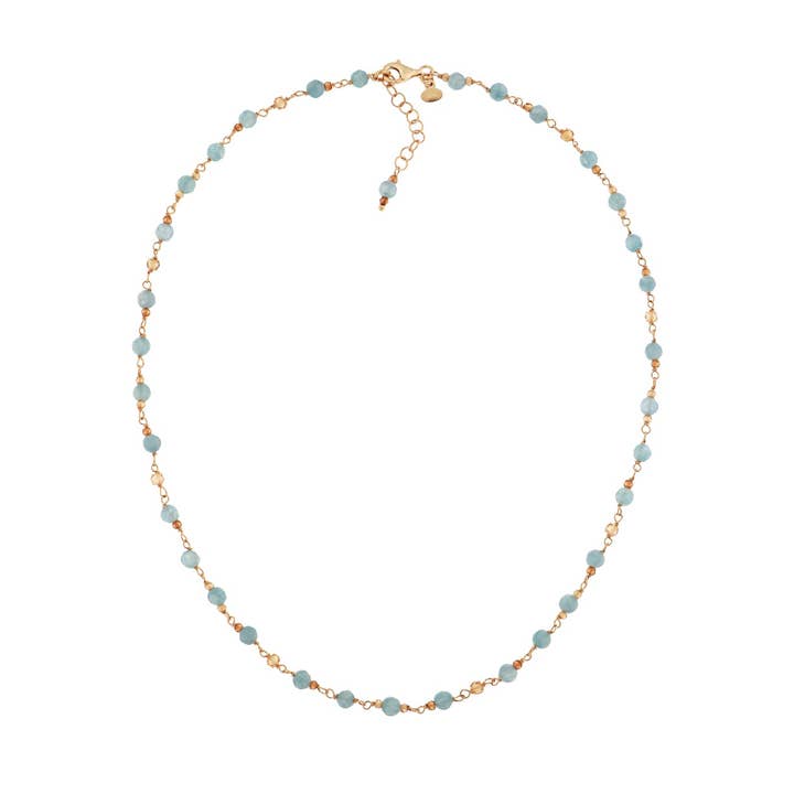 ANGELITE AND ZIRCON NECKLACE for wholesale by GENNY.PI Gioielli Milano