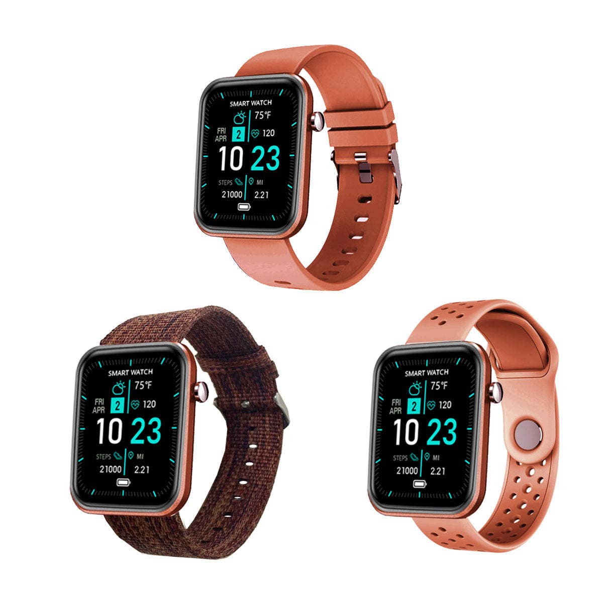 Hard Rock Health Stores - Wholesale Wrist Watch - Unisex - Advanced Smartwatch With Three Bands And Wellness + Activity Tracker19