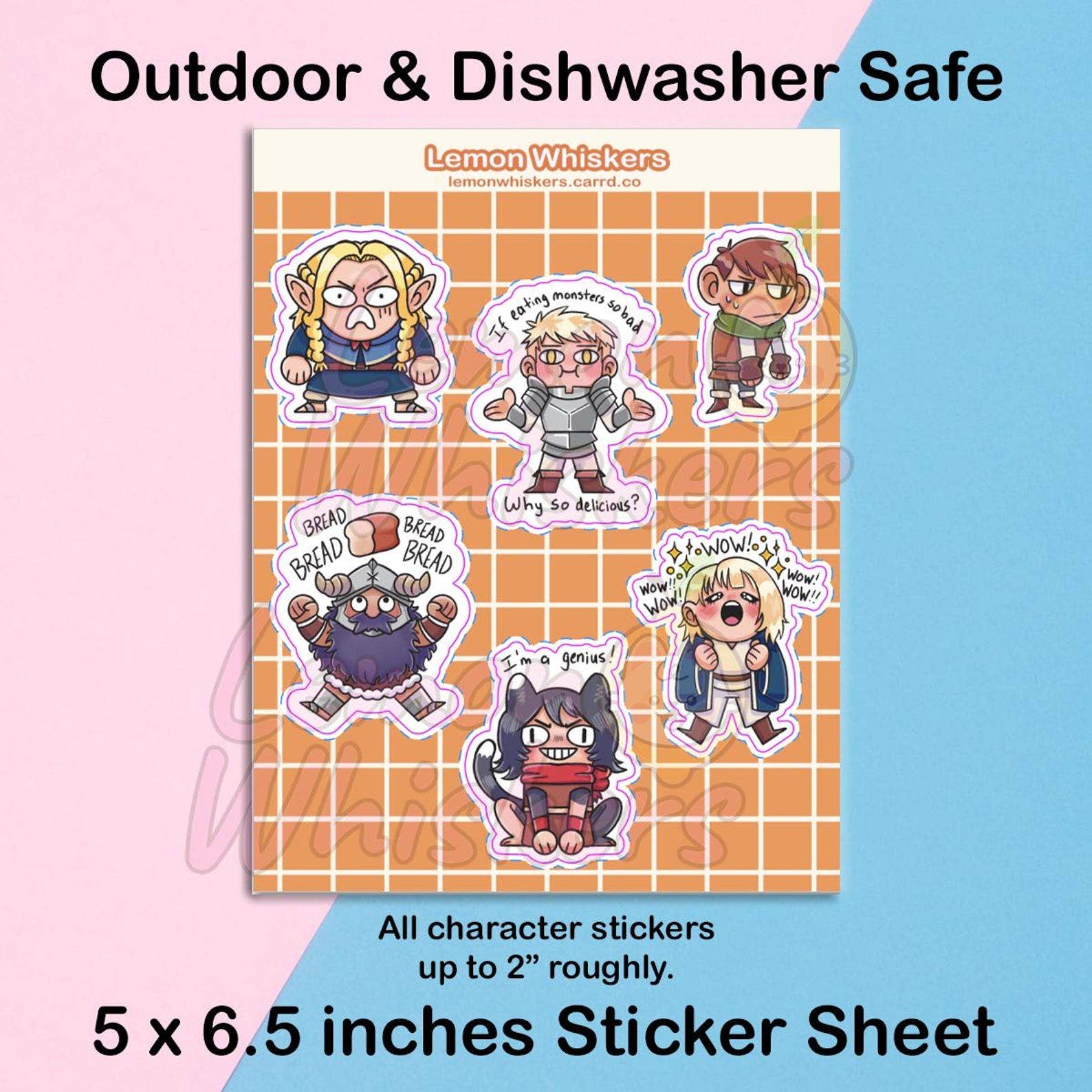 Lemon Whiskers - Wholesale Sticker - Delicious in Dungeon Meshi | Waterproof Sticker Sheet1