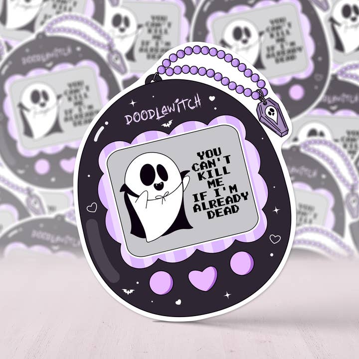 DoodleWitch - Vente Autocollant - Autocollant Ghost Tamagotchi, autocollant des années 90, autocollant Spooky