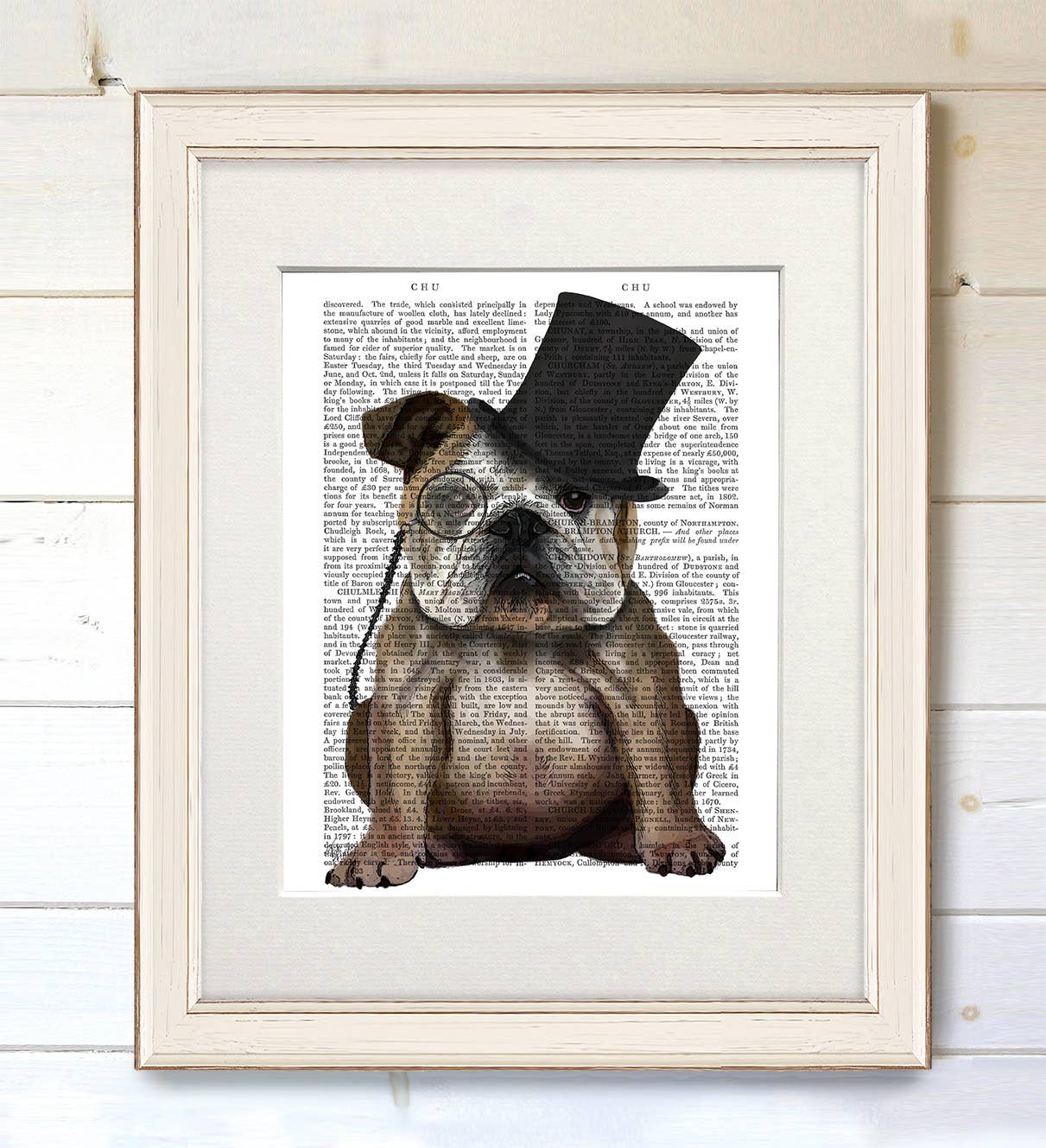 FabFunky Ltd - Wholesale Art Print - English Bulldog Formal Hound and Hat, Dog Book Art Print1