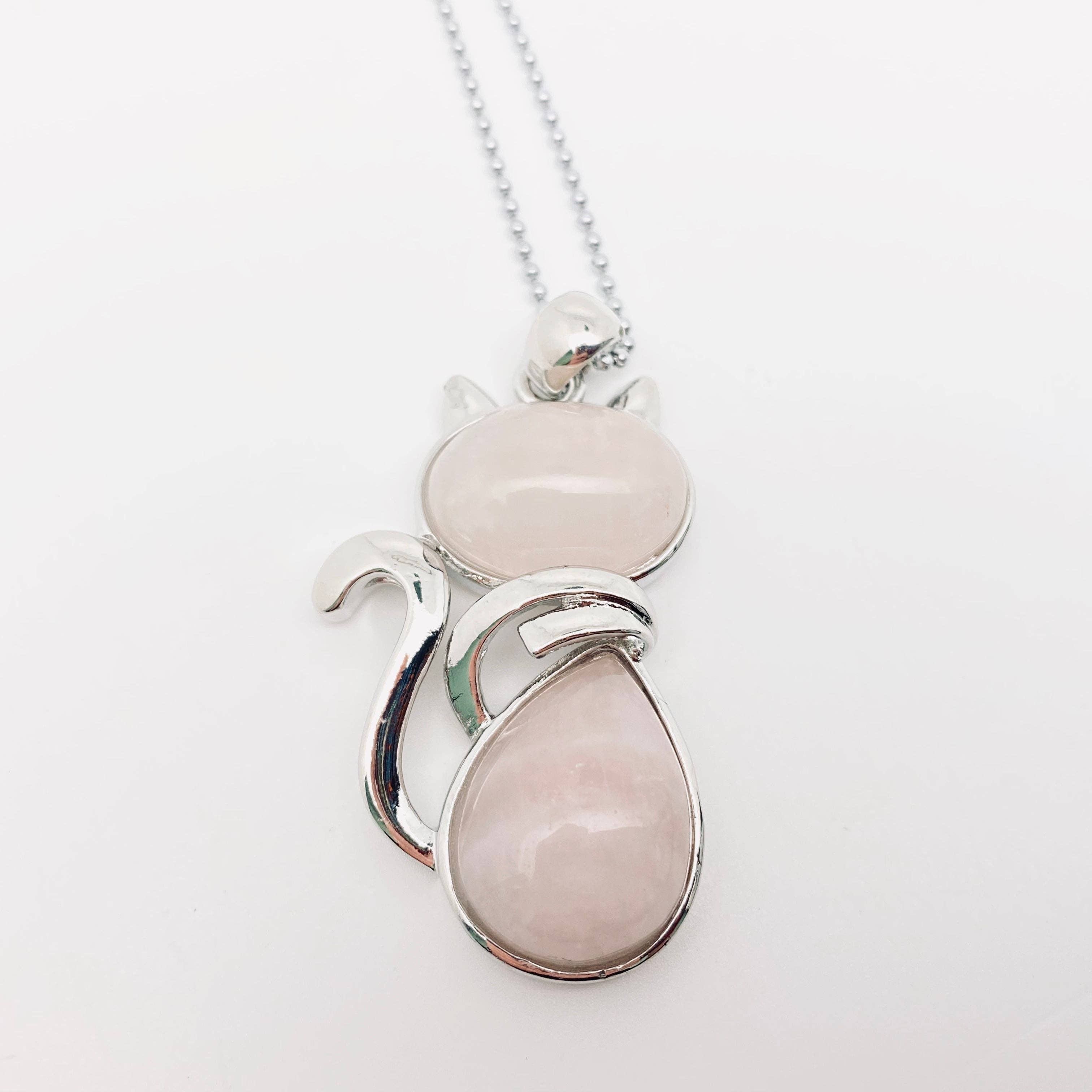 Mio Queena - Wholesale Pendant/Charm Necklace - Natural Stone Cat-shaped Pendant Necklace - CS11