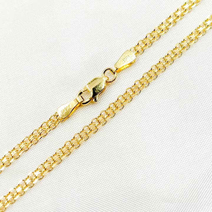Tresor Jewelry Inc. - Wholesale Link & Chain Necklace - 035R03AC2T2. 14K Solid Gold Bismark Link Chain3