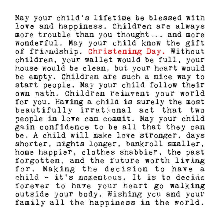 Coulson Macleod (U.S. Duties Paid) - Wholesale Baby card - Christening Card1