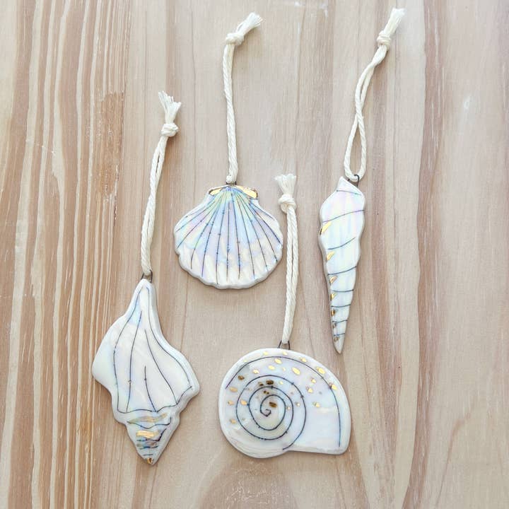 Petrichor + Gold - Wholesale Ornament Set - Mini Shell Ornament Set