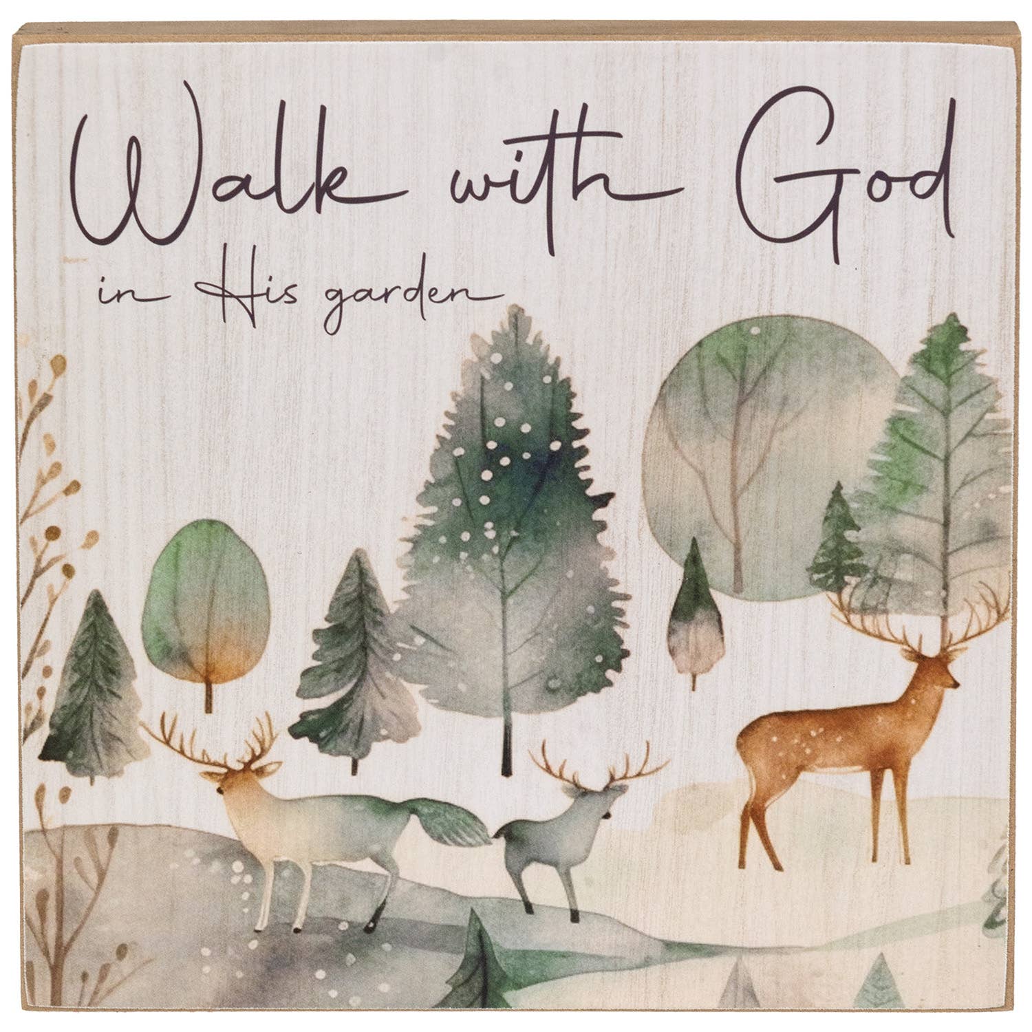 The Hearthside Collection - Wholesale Desk/Tabletop Sign - Woodland Faith Box Sign - 3 Asstd. Order After Show1