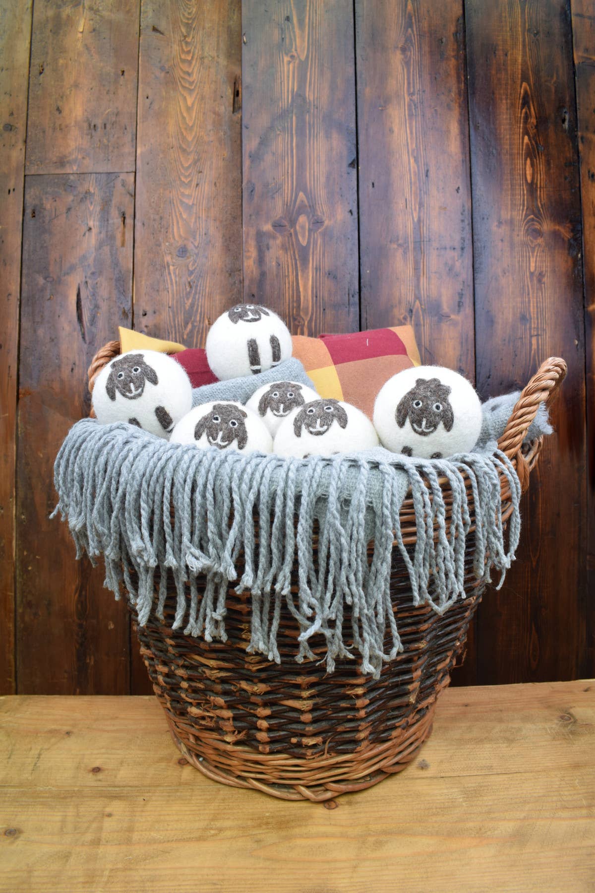 One Colour Big Sheep Felted Wool Laundry Dryer Balls Set of 6 in a Bag for wholesale on Faire2