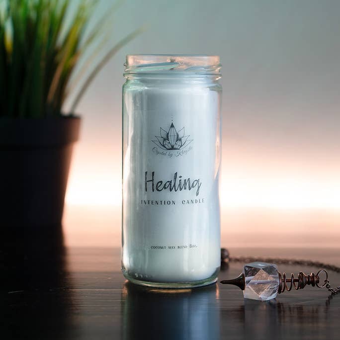 Crystal by Khrystle - Wholesale Jar/Filled Candle - Hidden Crystal Intention Candle
