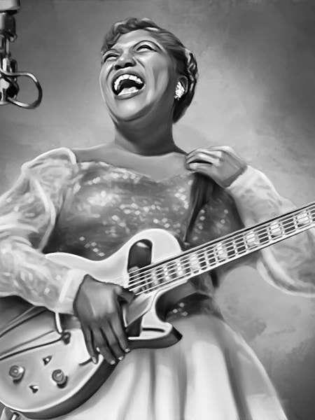 Hermana Rosetta Tharpe Pintura al óleo digital para venta al por mayor de Wayne Flint Digital Portraits