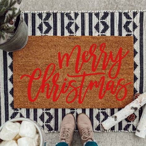 Christmas Trees Outdoor Coir Doormat for wholesale by Haddy Jack’s Design Co.