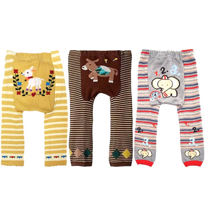 Wrapables Baby 3 Pair Cute Animal Leggings, 80cm for wholesale by Wrapables.com