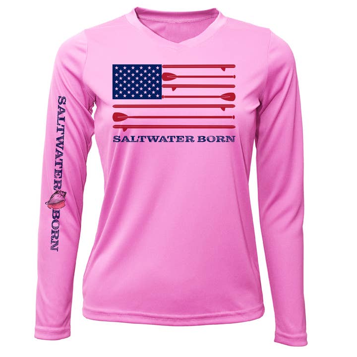 SUP Flag Long Sleeve UPF 50+ Dry-Fit Shirt for wholesale by Saltwater Born
