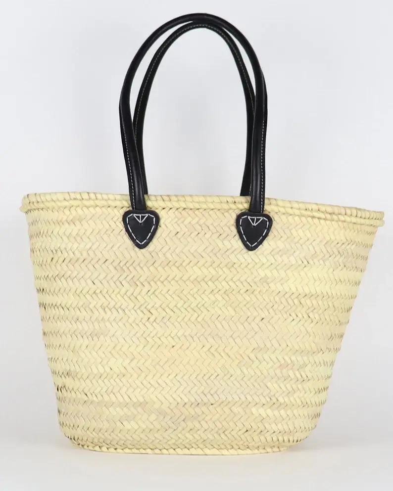 HandmadeBestSeller - Wholesale Beach Bag - STRAW BAG Handmade with leather, French Market Basket5