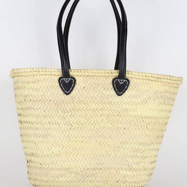 HandmadeBestSeller – wholesale Beach bag – STRAW BAG Handmade with leather, French Market Basket5