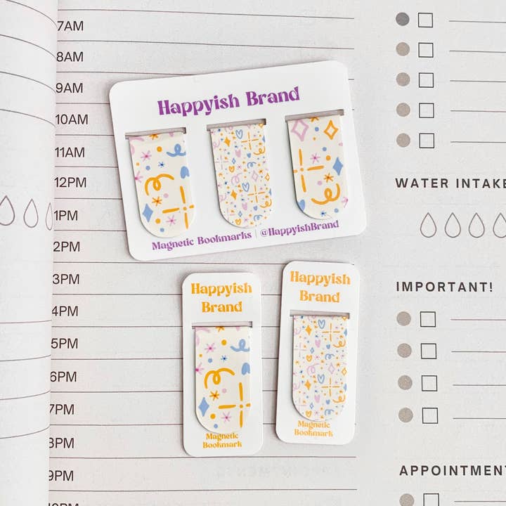 Happyish Brand - Wholesale Bookmark - Cute Magnetic Bookmarks - Trendy Book & Planner Accessories