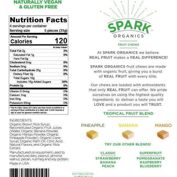 Spark Organics - Wholesale Fruit Snacks - Spark Organics Variety Pack 6ct