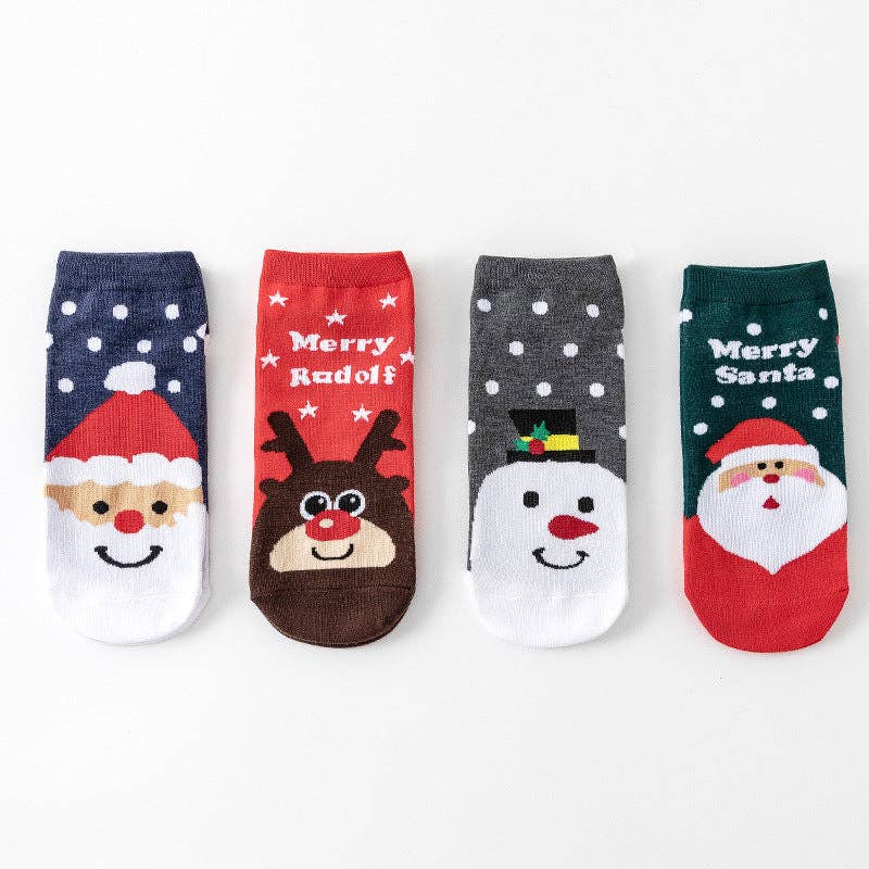 SALINA TRADING INC - Wholesale Socks - Women's - Cute Cartoon Christmas Socks Cotton Blend Casual Short Socks2