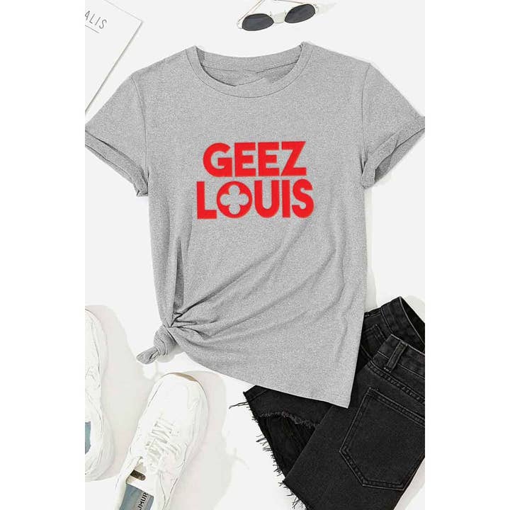 Nobrand - Wholesale Screen Printed T-Shirt - Women's - GEEZ LOUIS WOMEN GRAPHIC TEE1