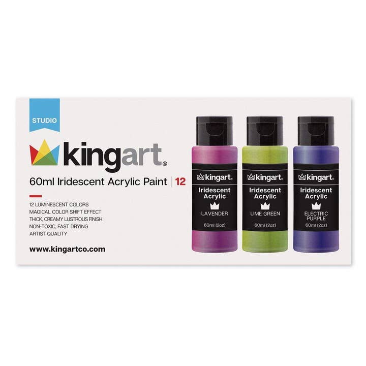 KINGART – wholesale Acrylic paint – Acrylic Paint - 12 Iridescent Colors 60ml6