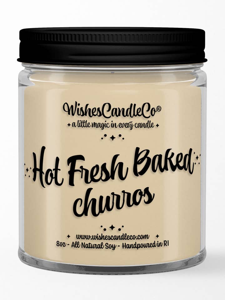 Churros - Hot Fresh Baked! 8oz Hidden Pin Candle for wholesale by Wishes Candle Co
