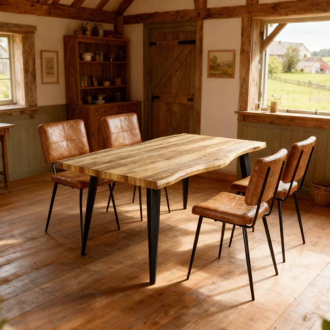 39F Inc. - Wholesale Chair - 5PCS/7PCS Dining Table Set Wood Top and PU Leather Chairs13