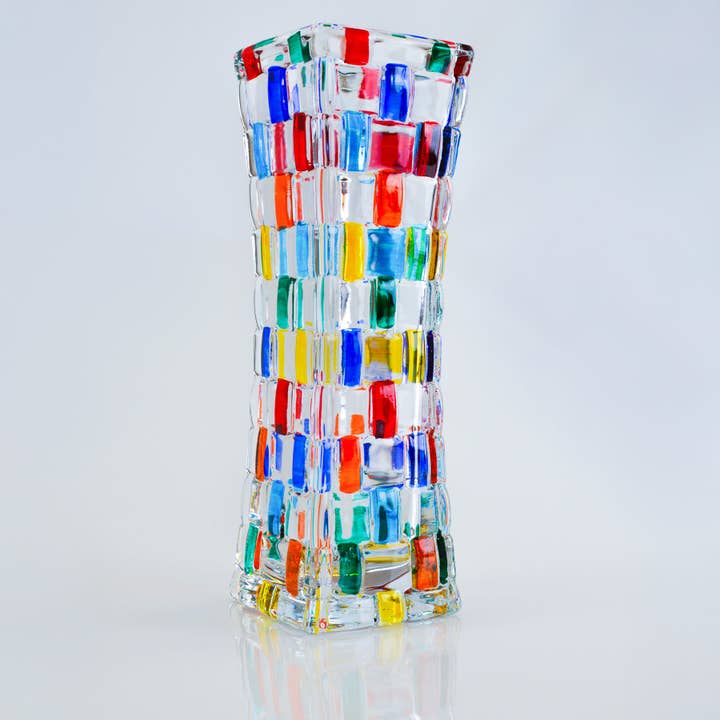 Vase à Bourgeons Courbé, Cristal Italien Bossanova, Fabriqué en Italie pour la vente par Via Graceffo