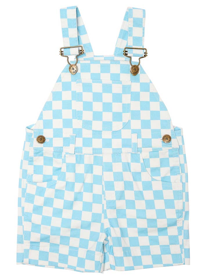 Checkerboard Shorts - Blue for wholesale by Dotty Dungarees