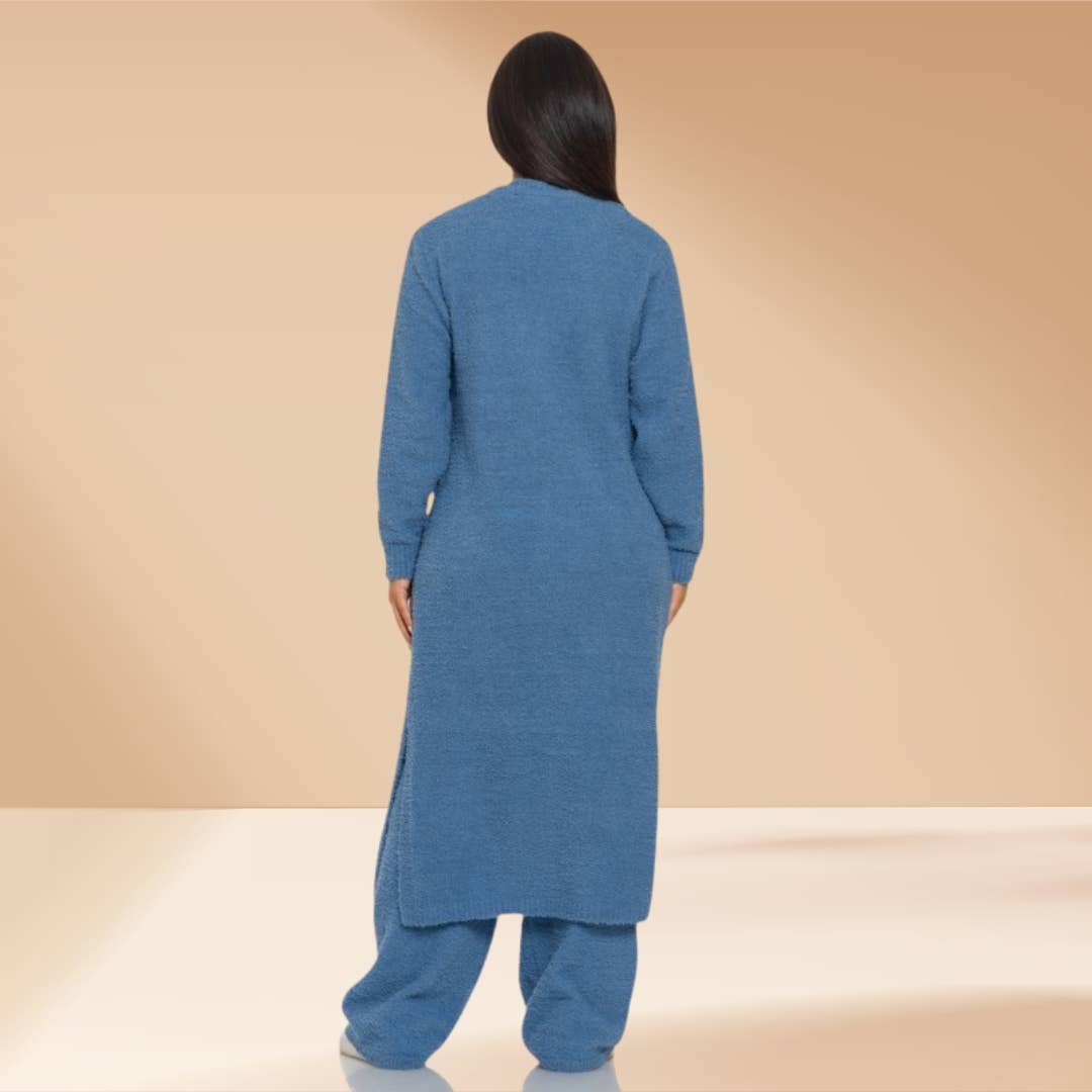 Celystrends - Vente Ensemble de vêtements d'intérieur – femme - Ensemble de 3 pièces Ensemble de détente douillet Teddy comme Skim14