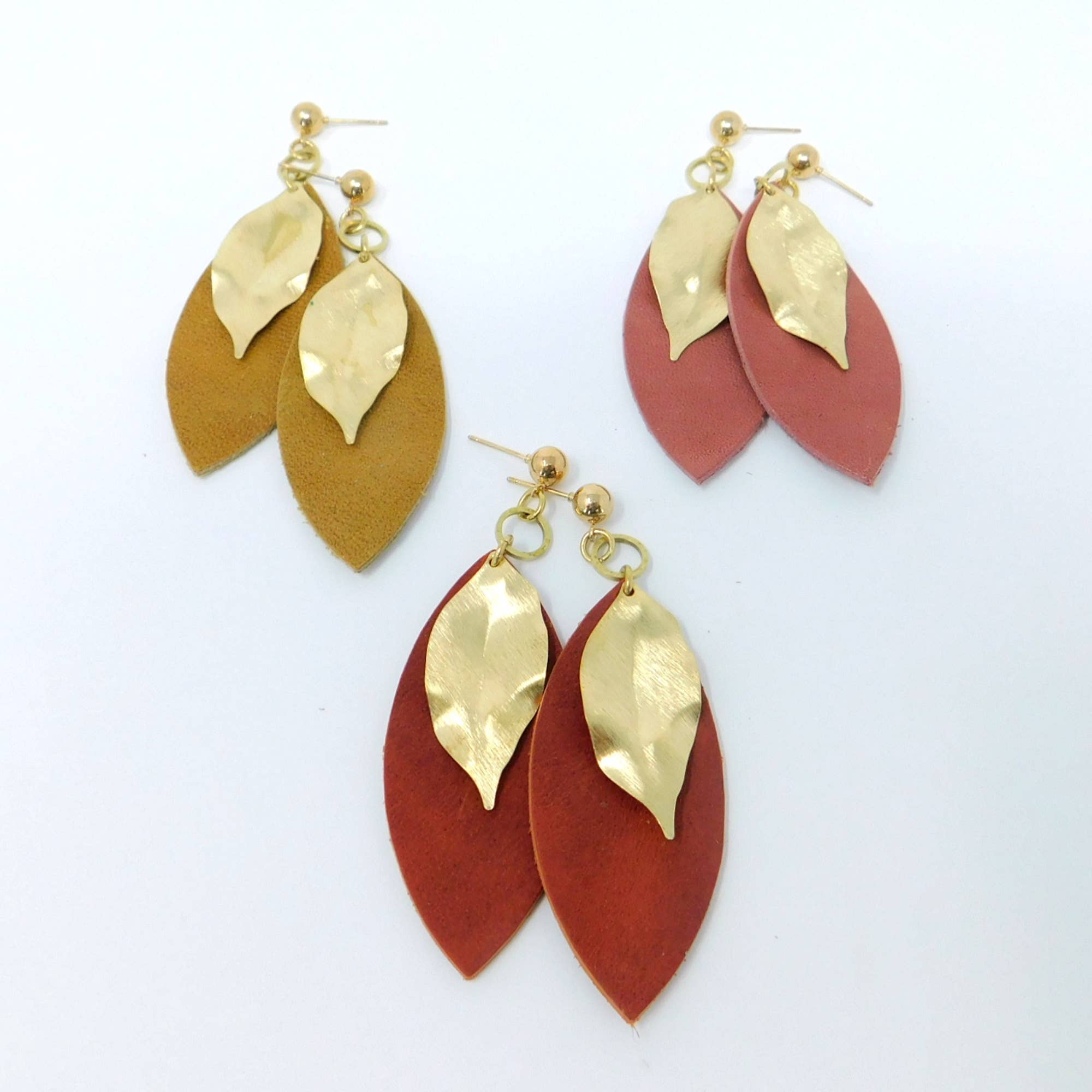 Permanent Baggage - Wholesale Dangle Earrings - Edgy Leather Earrings - Leaf10