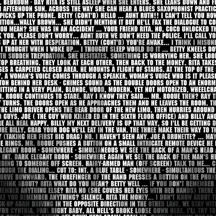 Robotic Ewe – wholesale Art print – David Lynch Portrait Mulholland Drive Typographic Script3