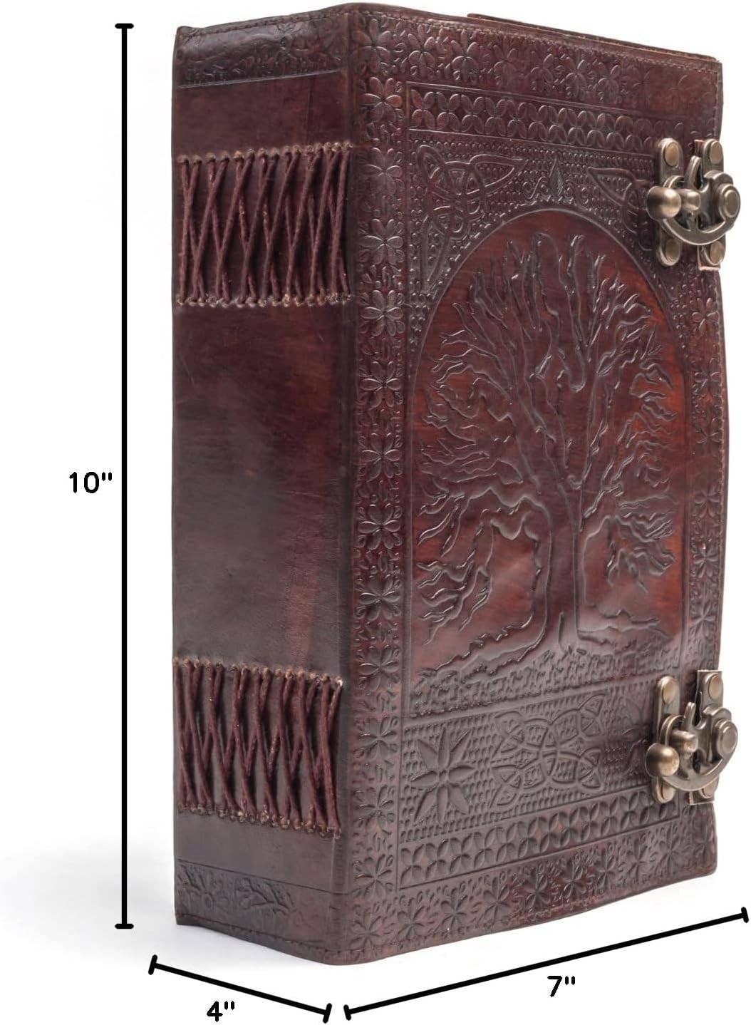 Tuzech Leather - Vente Journal intime - Tuzech grand journal de vie de 600 pages | journal en cuir | carnet de notes grand arbre de vie embossé | carnet d'écriture en cuir | journal en cuir fait main | grimoire en cuir | carnet de croquis en cuir 7 x 10 relié par fil6