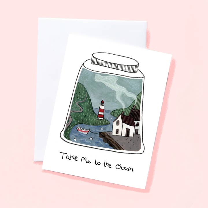 Take me to the Ocean - Greeting Card for wholesale by Leah Bees Creations