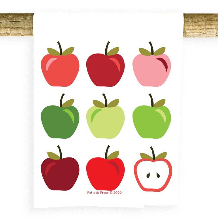 Apples Multicolor Towel for wholesale by Potluck Press