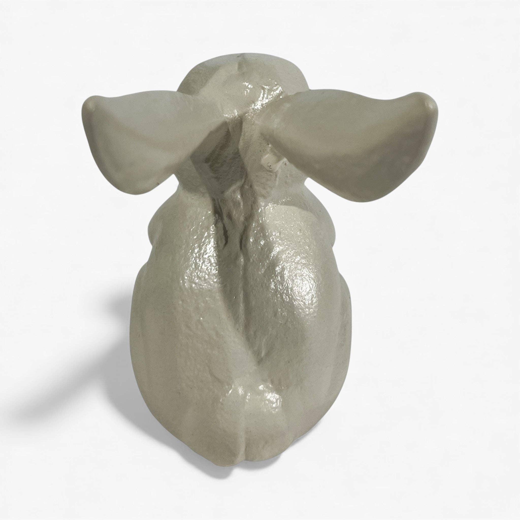 Iron & Blossom – wholesale Dekorativ statyett – Kaninstaty i gjutjärn kräm trädgårds- eller inredningsdekoration5