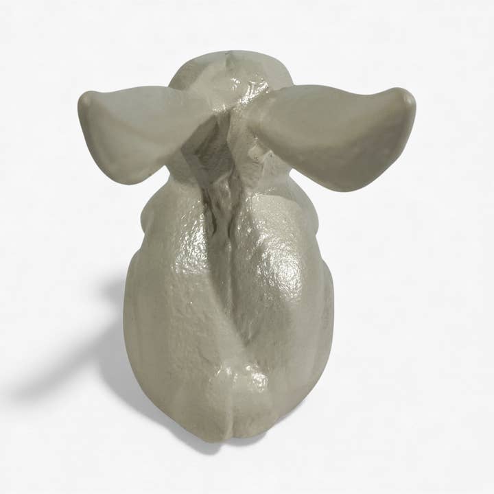 Iron & Blossom – wholesale Dekorativ statyett – Kaninstaty i gjutjärn kräm trädgårds- eller inredningsdekoration5